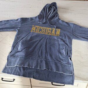 Pressbox University of Michigan Wolverines Womens Blue Marni Hooded Sweatshirt